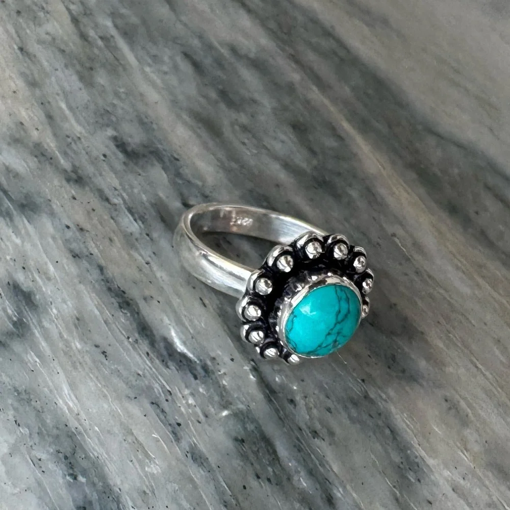 NWOT Sundance Desert Garden Ring, Turquoise, Sterling Silver